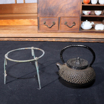 Brazier Miniature Hibachi sencha set furniture Doll house Japanese wooden WO310