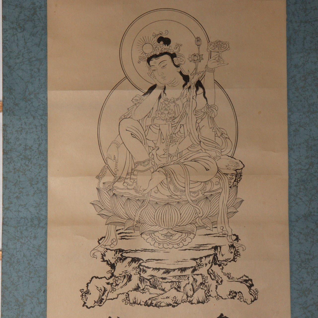 Japanese 4 Kakejiku Lotus Sutra related hanging scroll Buddhist art Emakimono