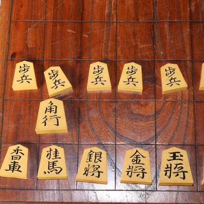 Japanese Vintage wooden shogi piece Go game boards Igo Chess WO347