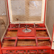 Japanese Antique Red Lacquered wooden hanging lantern Andon Lamp VG260