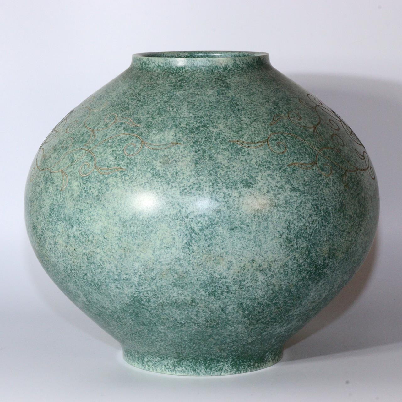 Japanese Bronze flower Vase Jar Houun w / box BV556