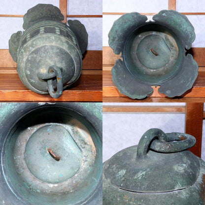 Japanese Antique Bronze Pair Hanging bell Temple Buddhist BOS816