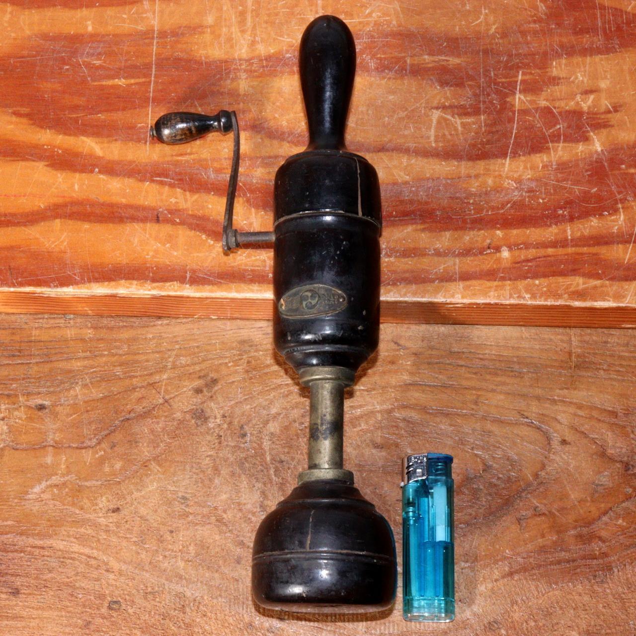 Japanese Vintage Wooden Hand Crank Vibrator Massager Manual Showa stylish VG339