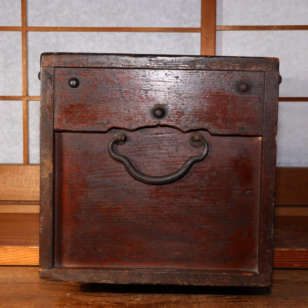 Japanese Antique wooden Money Box Zenibako Senryobako Tansu Chest drawer WBX221