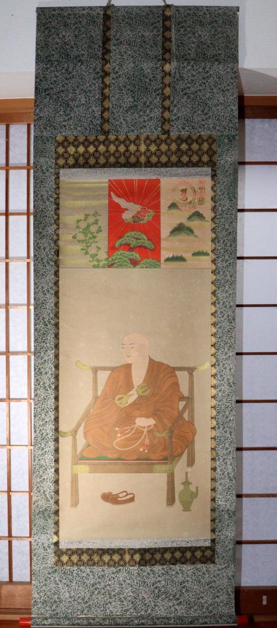 Kukai Kakejiku hanging scroll Emakimono Shingon Buddhism Japanese ASO321 -2