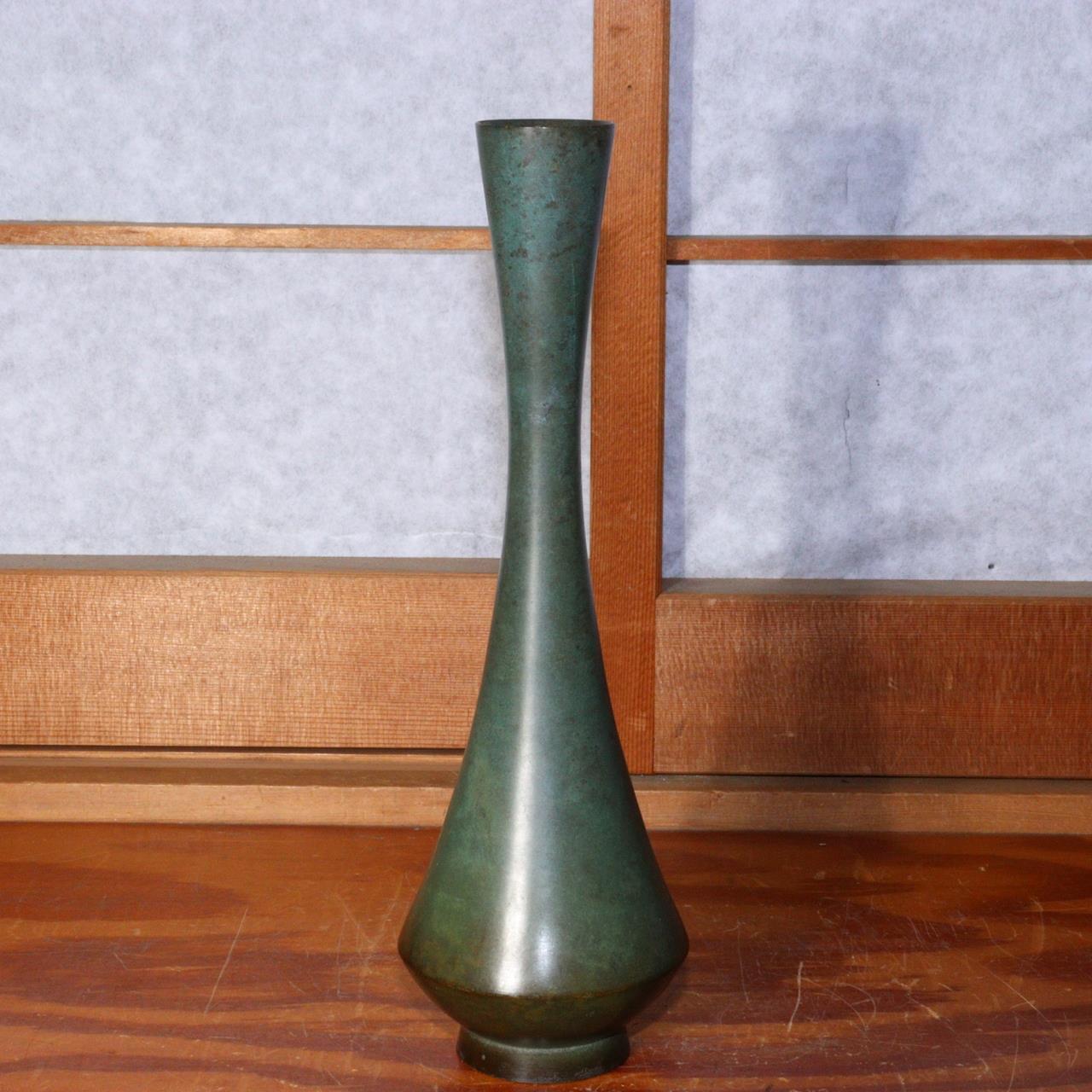 Japanese Bronze flower vase Ichinose Soushin signed w / box BV503