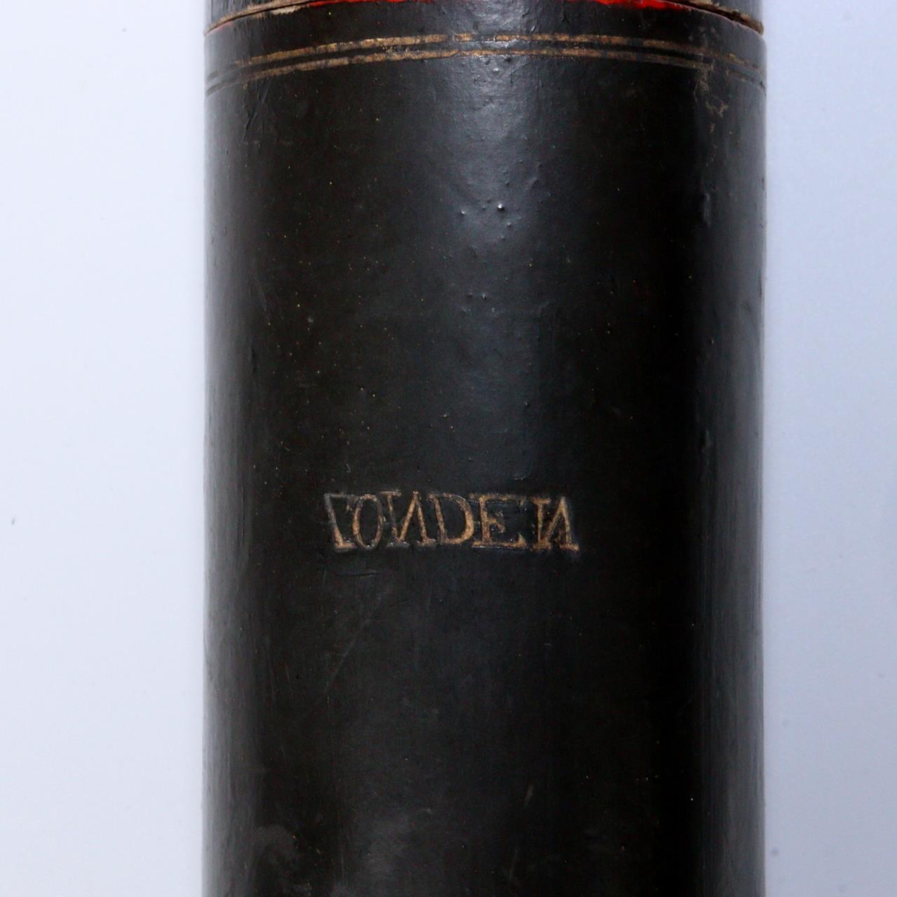 Japanese Antique Black lacquer Telescope Ikkanbari Spyglass Samurai Meiji VG358