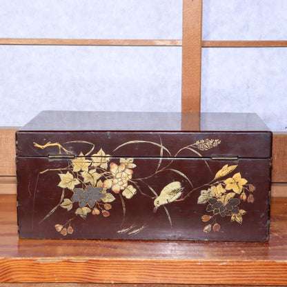 Japanese wooden Makie box suzuri Inkstone Tray Obon set WBX235