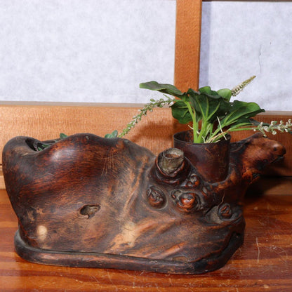 Japanese wooden Natural wood Tree roots vase Tobacco tray bon Ornament WO314