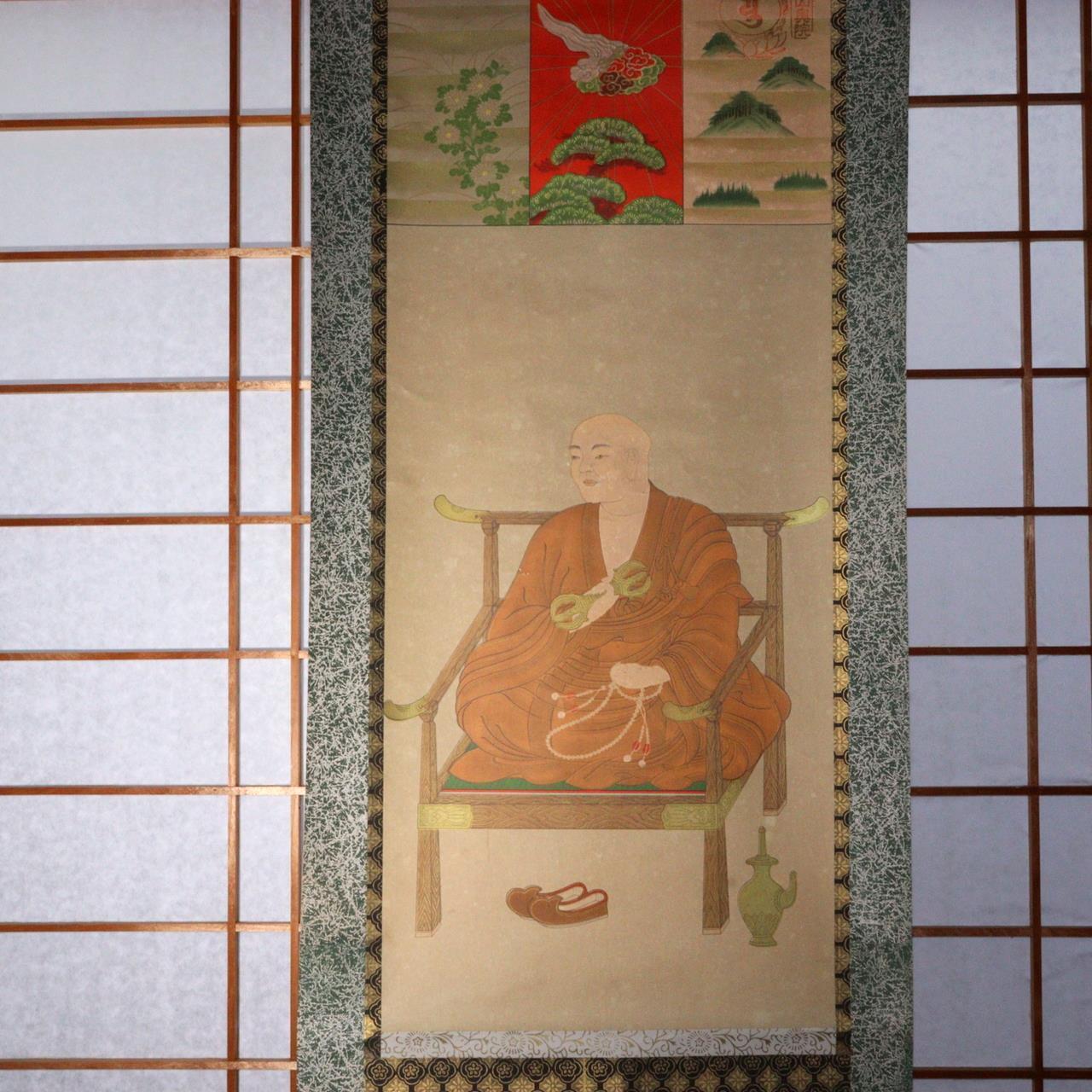 Kukai Kakejiku hanging scroll Emakimono Shingon Buddhism Japanese ASO321 -2