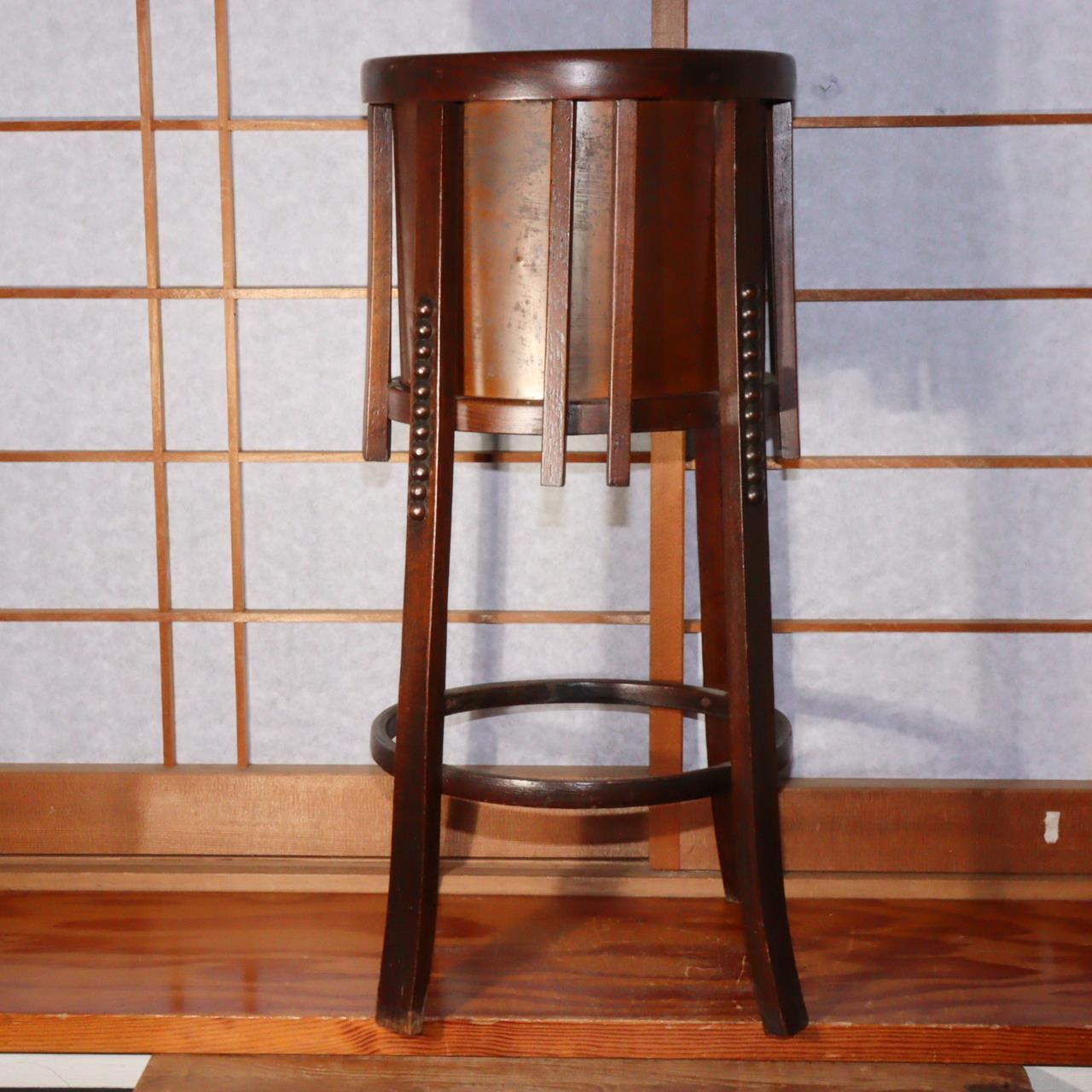 Japanese Antique Folk art Wooden Copper Large brazier Hibachi Hiire Stand BOS779