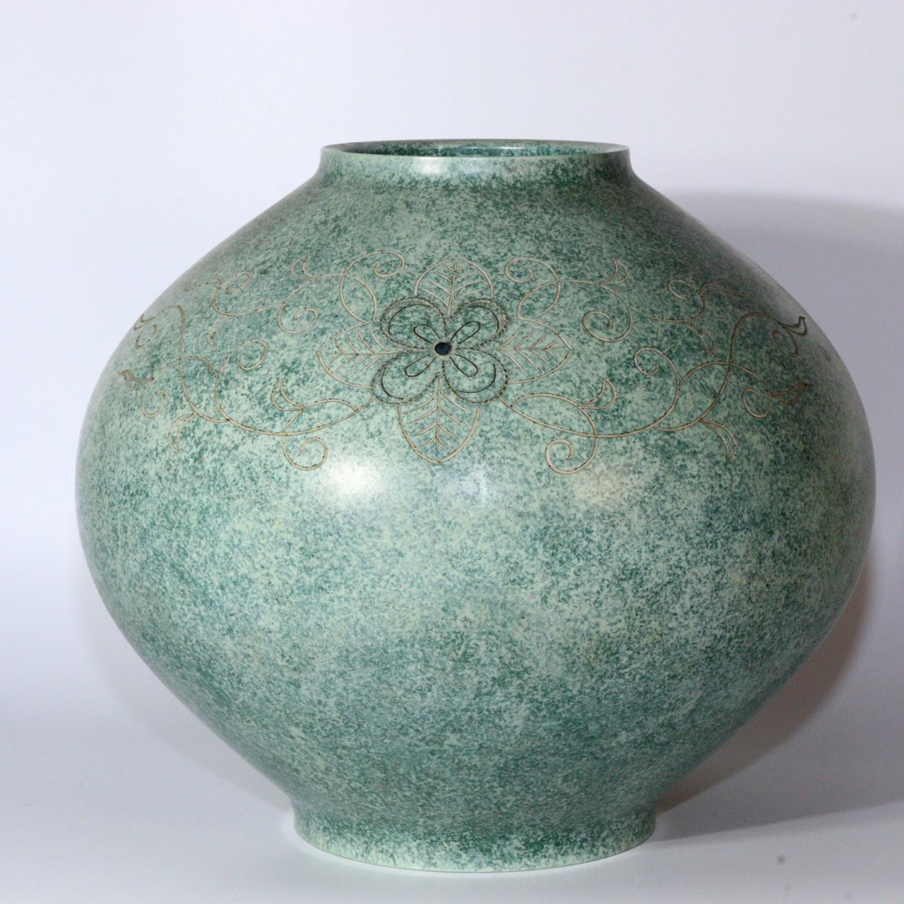 Japanese Bronze flower Vase Jar Houun w / box BV556