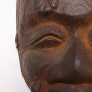 Japanese Iron Noh mask Okina signed MSK272