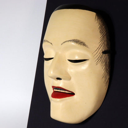 Japanese wooden Noh mask Yoroboshi Poignant Dignity Exiled Royalty Douji MSK4923