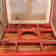 Japanese Antique Red Lacquered wooden hanging lantern Andon Lamp VG260