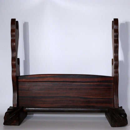 Japanese wooden Luxury ebony Sword Rack Stand Sturdy Stable Two swords SWR337