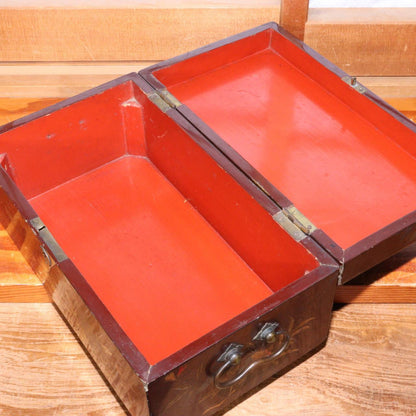 Japanese wooden Makie box suzuri Inkstone Tray Obon set WBX235