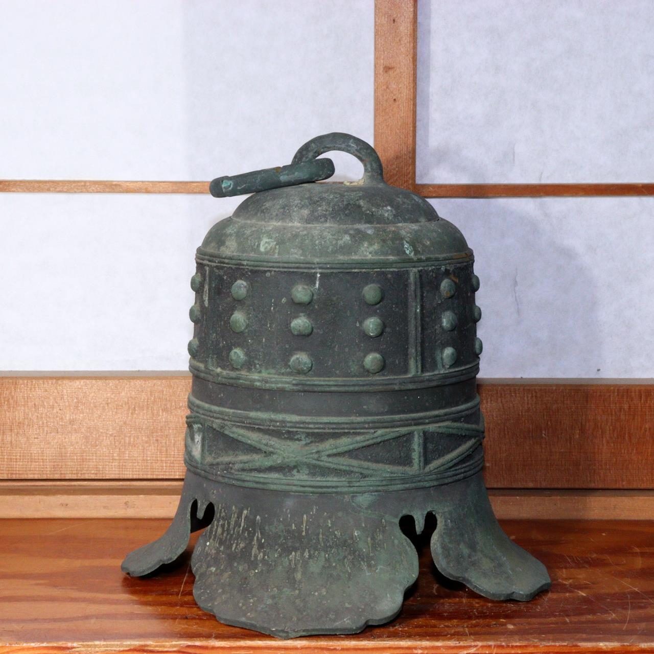 Japanese Antique Bronze Pair Hanging bell Temple Buddhist BOS816