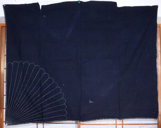 Japanese  Antique Sashiko Fabric Aizome Furoshiki embroidery Boro Kire BRKW114