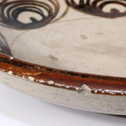 Japanese Antique Ko Seto ware Umanome Zara Horse eye plate Porcelain Edo PCP226
