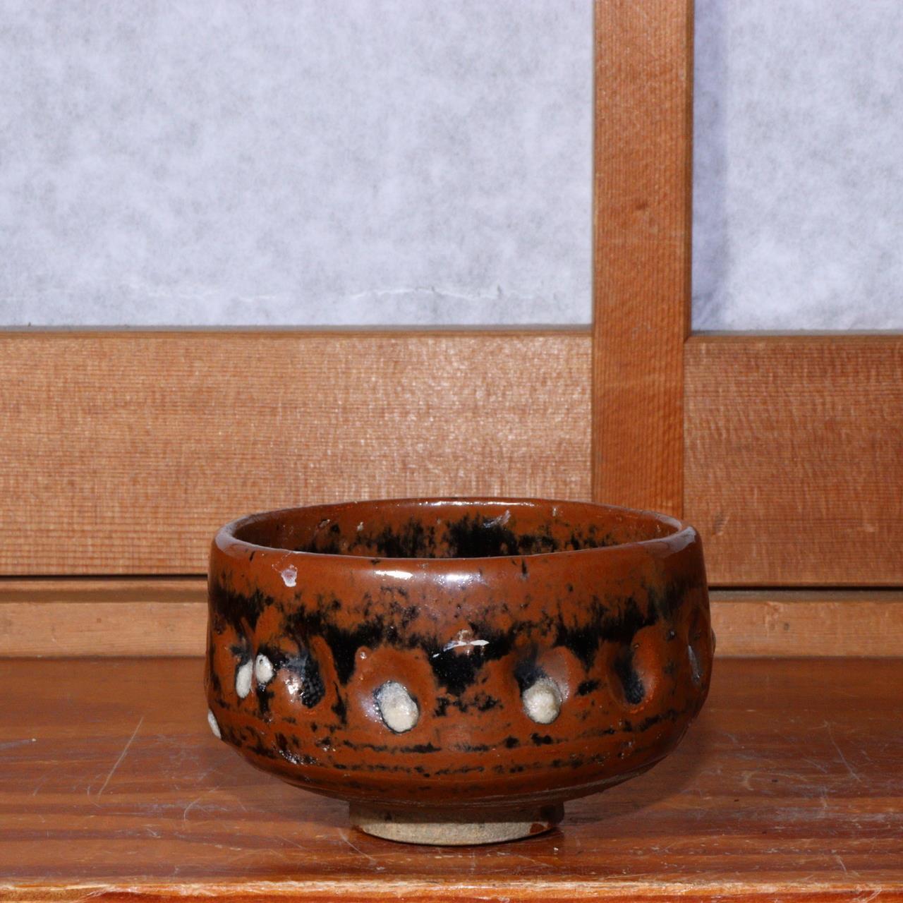 Japanese Antique Seto Mino ware Tea Bowl w / box PCP194