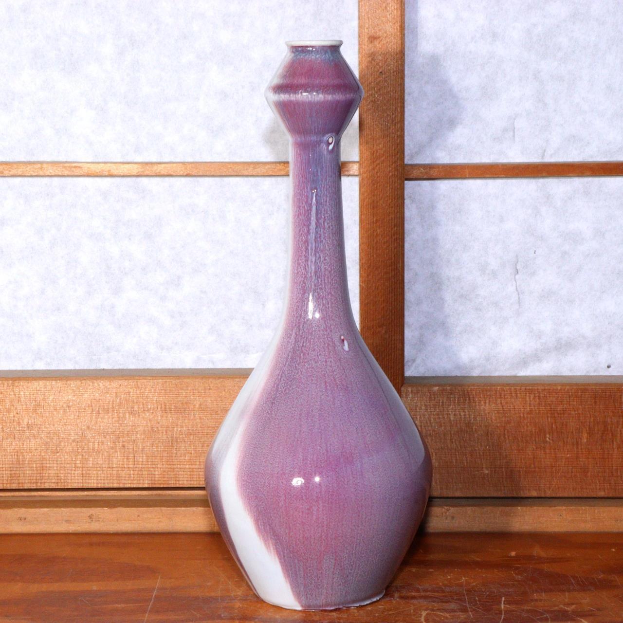 Japanese Glaze Flower vase Matsuyama Gaei porcelain vase signed w / box PV224