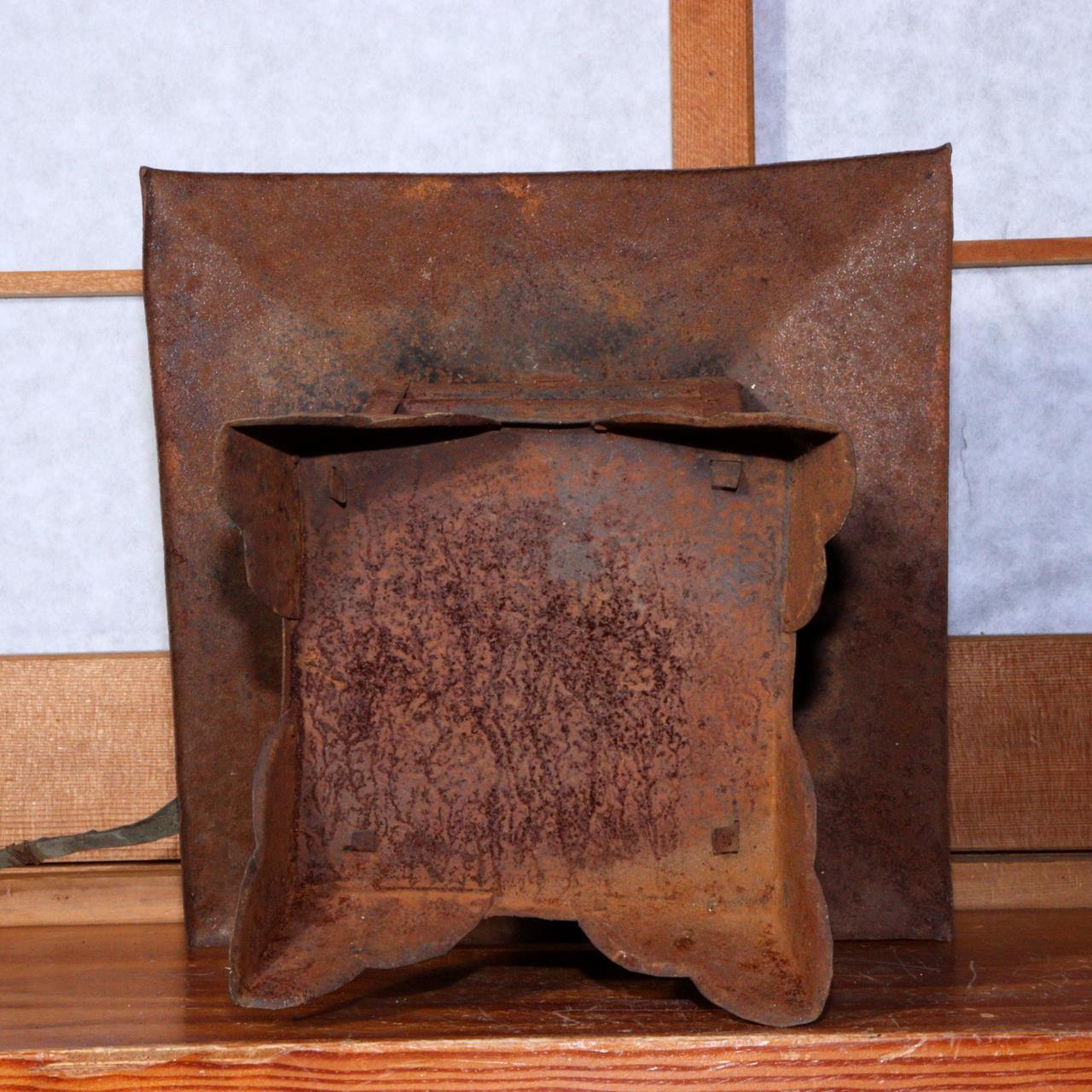 Iron temple Hanging Buddhism Antique Japanese House Shaped Lantern Rustic Charm