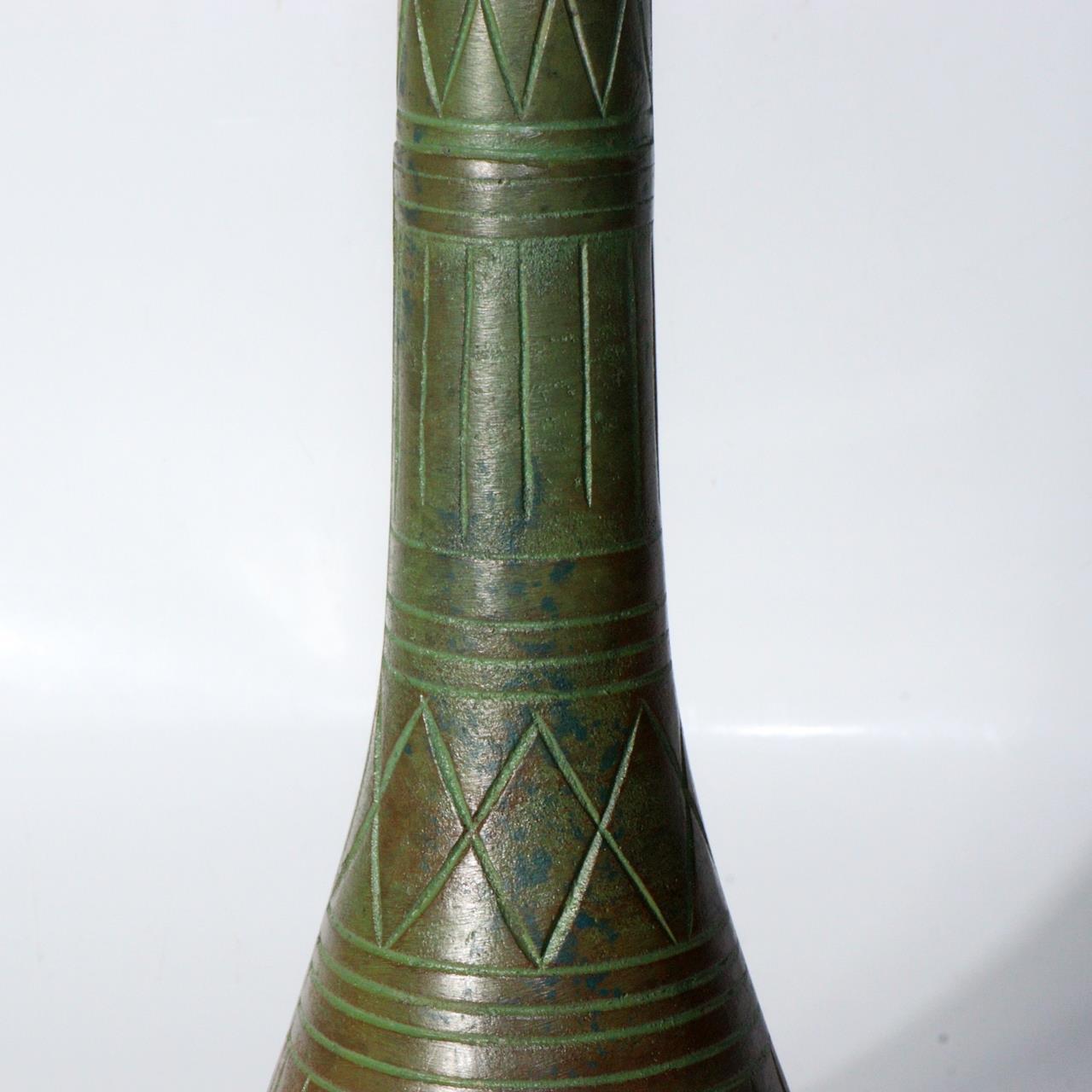 Art Deco style Japanese Bronze Flower Vase senei Ikenobo Sen'ei BV539