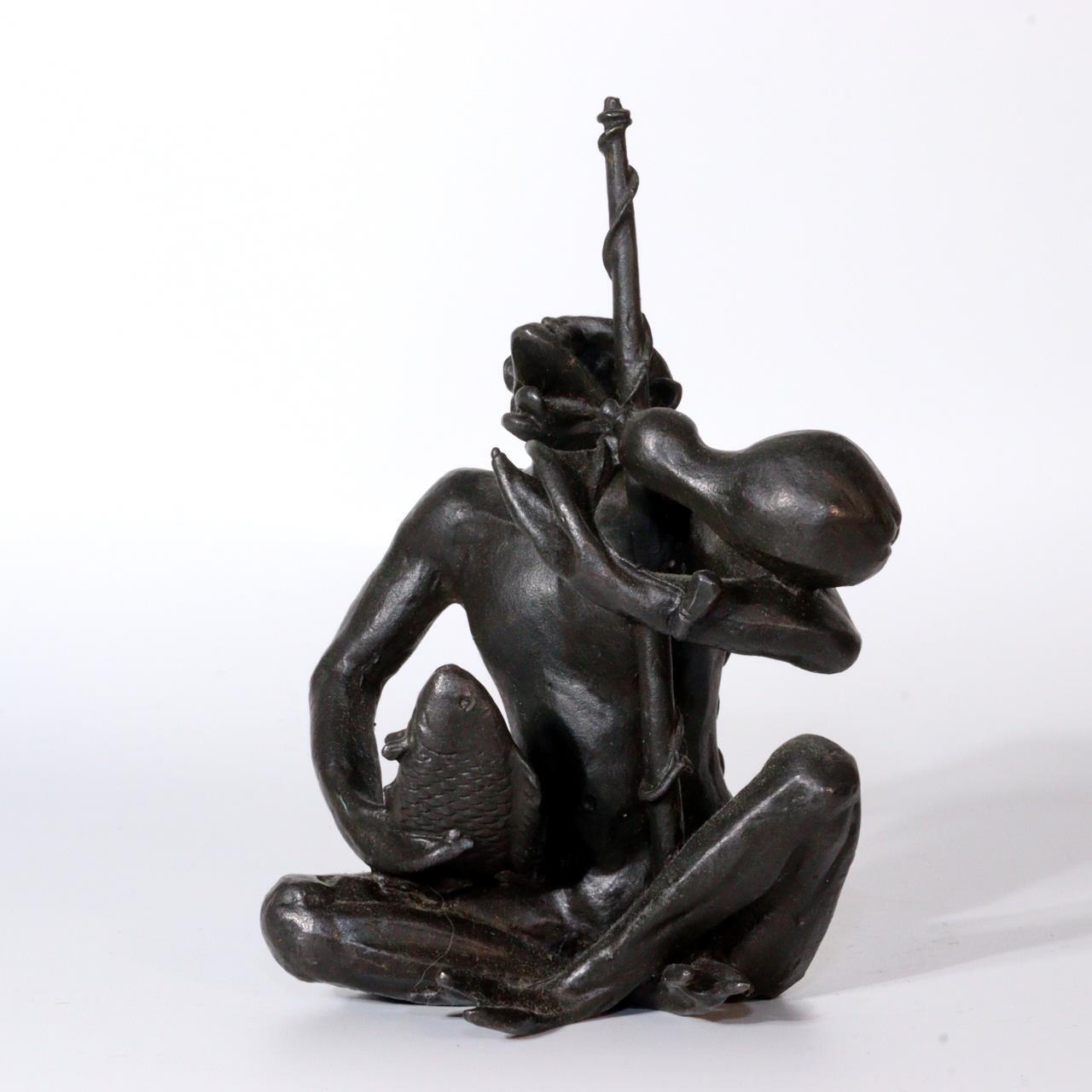 Japanese Bronze Kappa yokai ornament Statue Figurine Takashi Omori BOS849