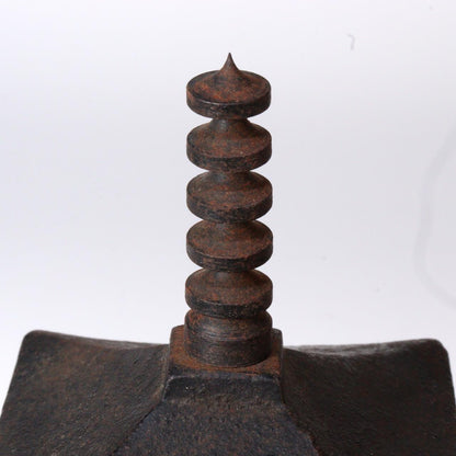 Japanese Iron Five storied pagoda ornament Temple Buddhism BOS848