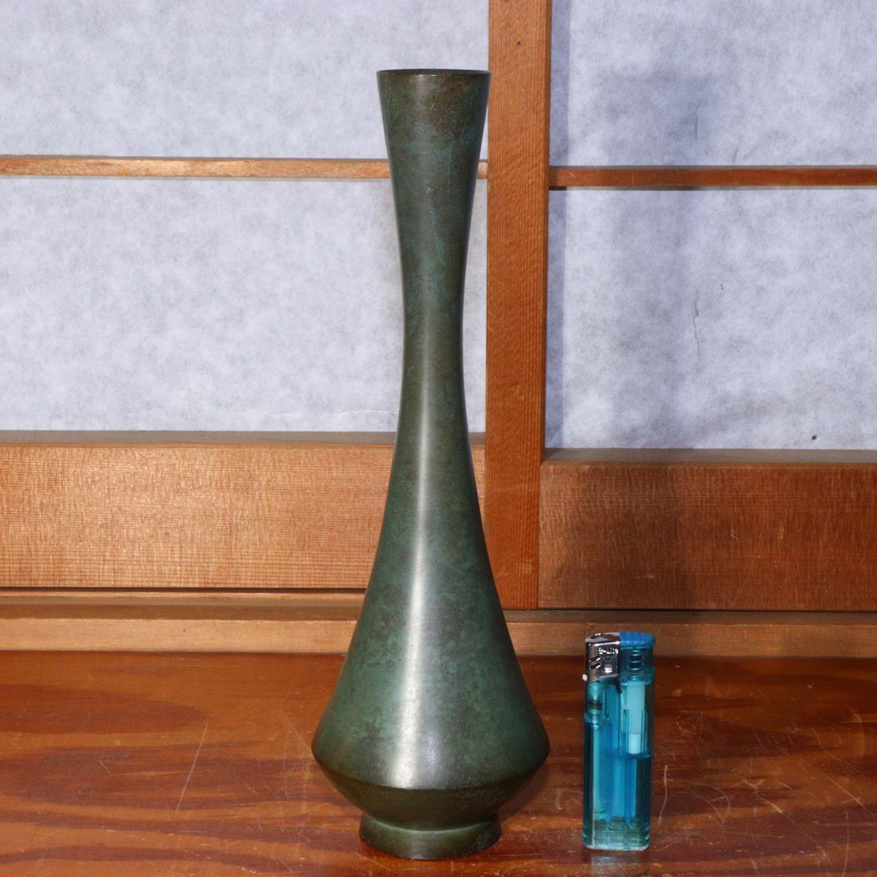 Japanese Bronze flower vase Ichinose Soushin signed w / box BV503