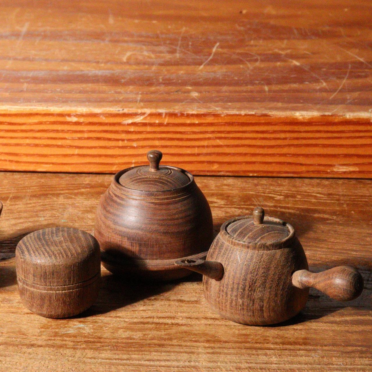 Miniature sencha set ornament furniture Doll house Japanese wooden WO313