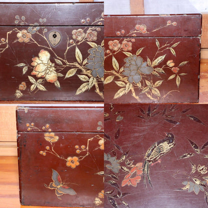 Japanese wooden Makie box suzuri Inkstone Tray Obon set WBX235