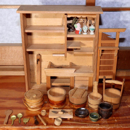 Japanese wooden Miniature furniture ornament Doll house WO312