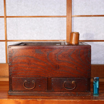 Japanese Antique wooden Tabacco bon Tonyabon Hibachi drawer British Navy WO281