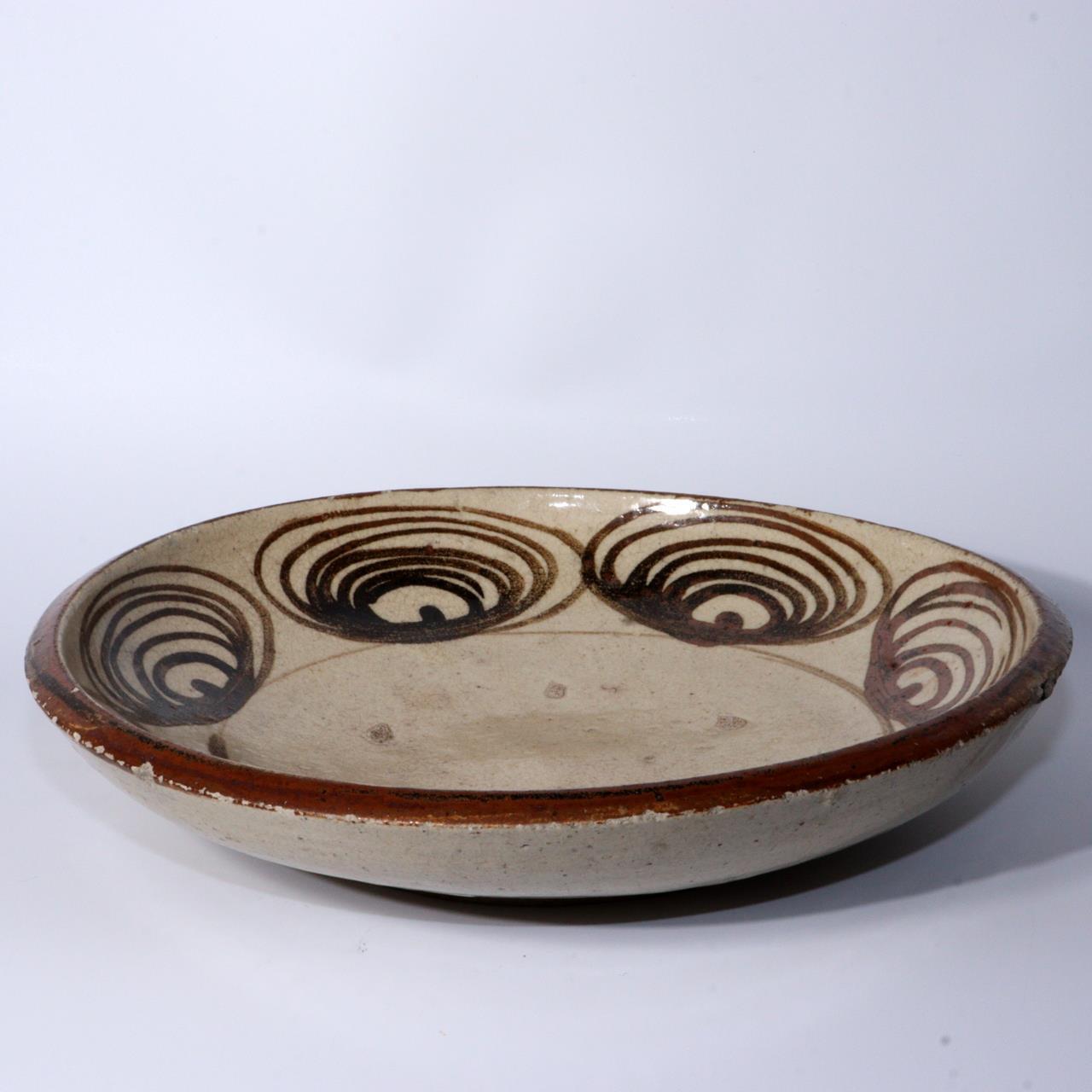 Japanese Antique Ko Seto ware Umanome Zara Horse eye plate Porcelain Edo PCP226
