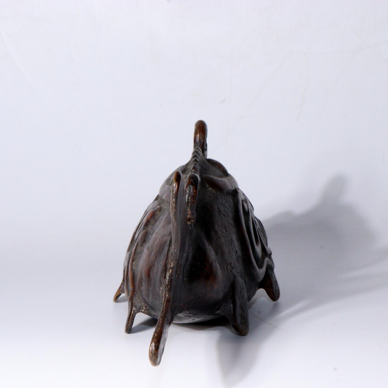 Japanese Antique copper catfish shape Bell ornament Zen Temple Ōbaku-shū BOS837