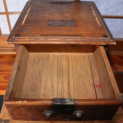 Japanese Antique Safe cash register wooden Money Box Chest drawer WBX229