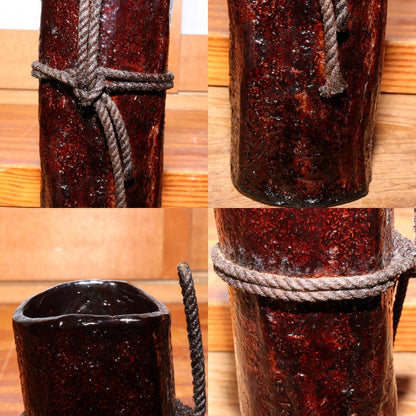 Japanese Wajima nuri lacquerware flower vase Bucket Artist's work KG45