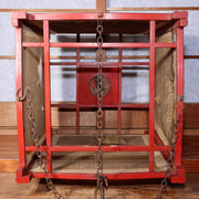 Japanese Antique Red Lacquered wooden hanging lantern Andon Lamp VG260