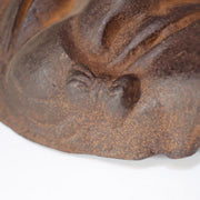 Japanese Iron Noh mask Okina signed MSK272