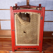 Japanese Antique Red Lacquered wooden hanging lantern Andon Lamp VG260