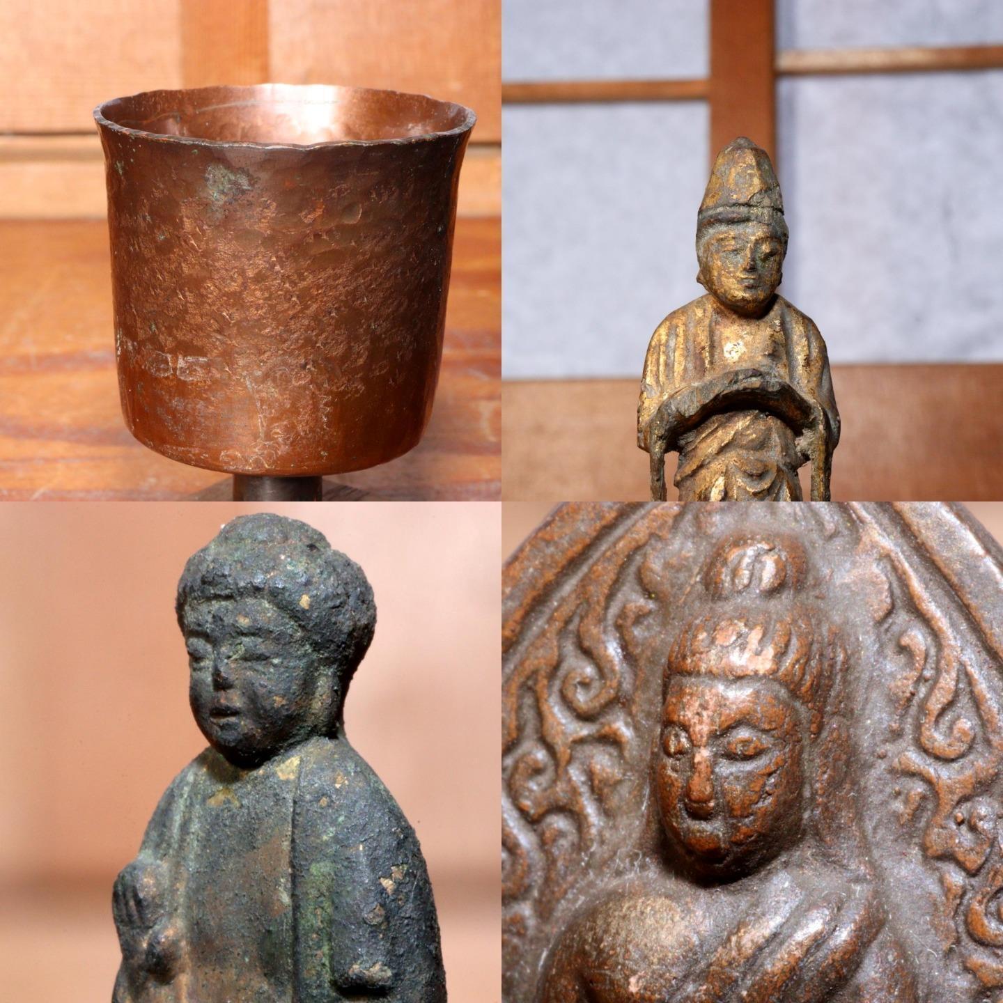 Japanese Seven Items  Antique Bronze Buddhism Buddha statue etc BOS825