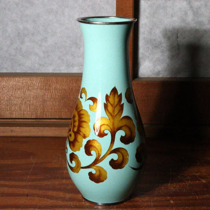 Hiroaki Ota Japanese cloisonne enamel sippou vase signed PV229