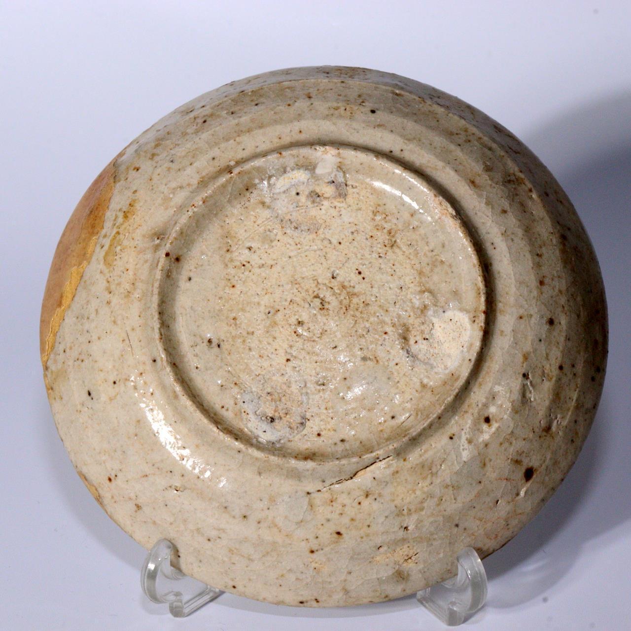 Japanese Antique Shino ware small plate Pottery Ceramic Early Edo Period