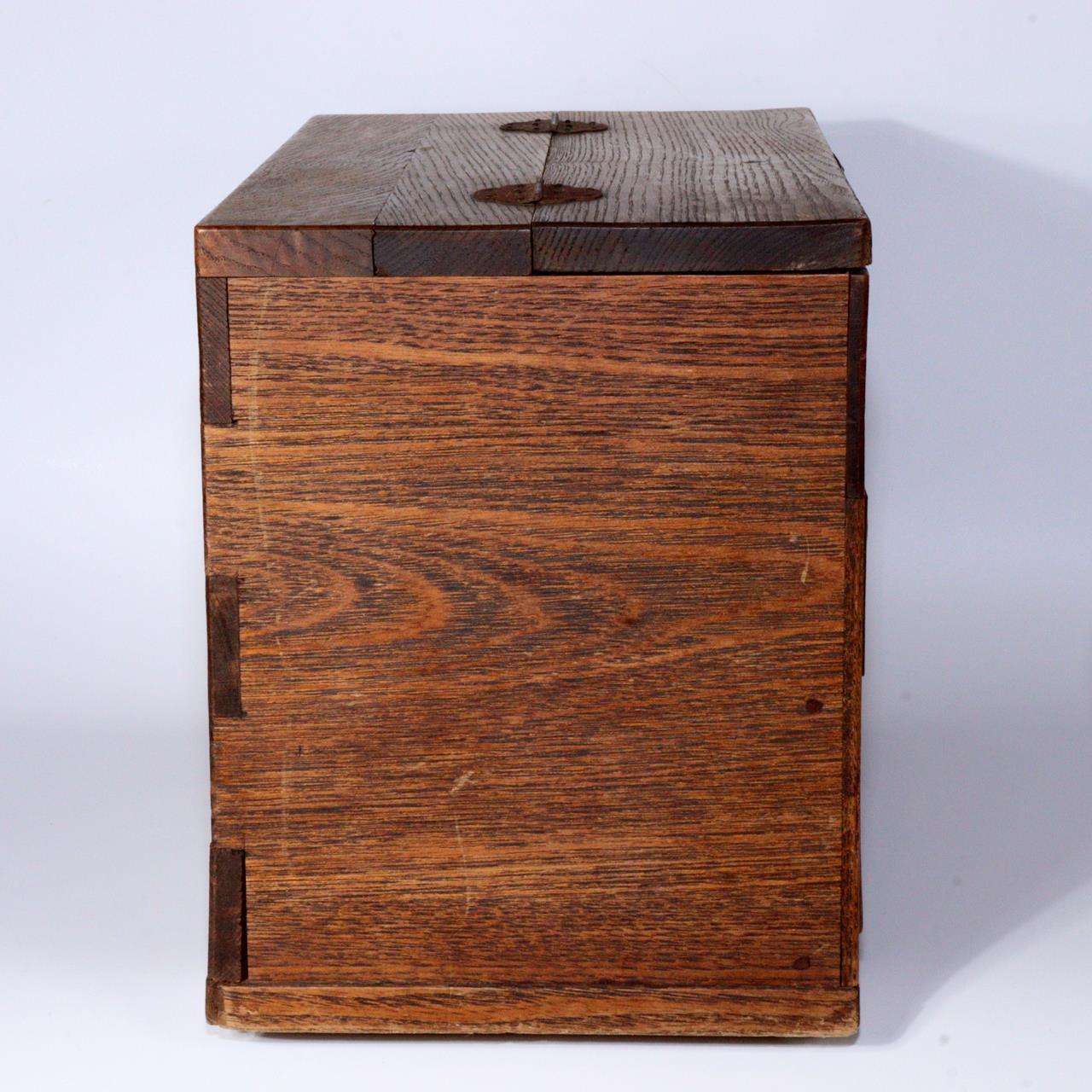 Japanese Wooden Sewing box Haribako Tansu Chest Accessory case WBX268