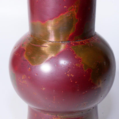 Japanese Bronze Flower Vase Hara Seiun Signed Nitten Artist w / box BV573