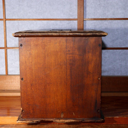 Japanese Antique Safe cash register wooden Money Box Chest drawer WBX229