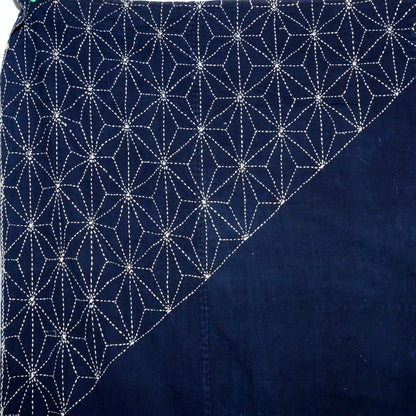 Japanese Antique Sashiko Fabric Aizome Furoshiki embroidery Boro Kire BRKW118