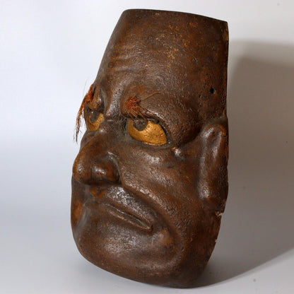 Japanese Dry lacquer Demon Noh Mask Kyogen Kagura Beshimi MSK489